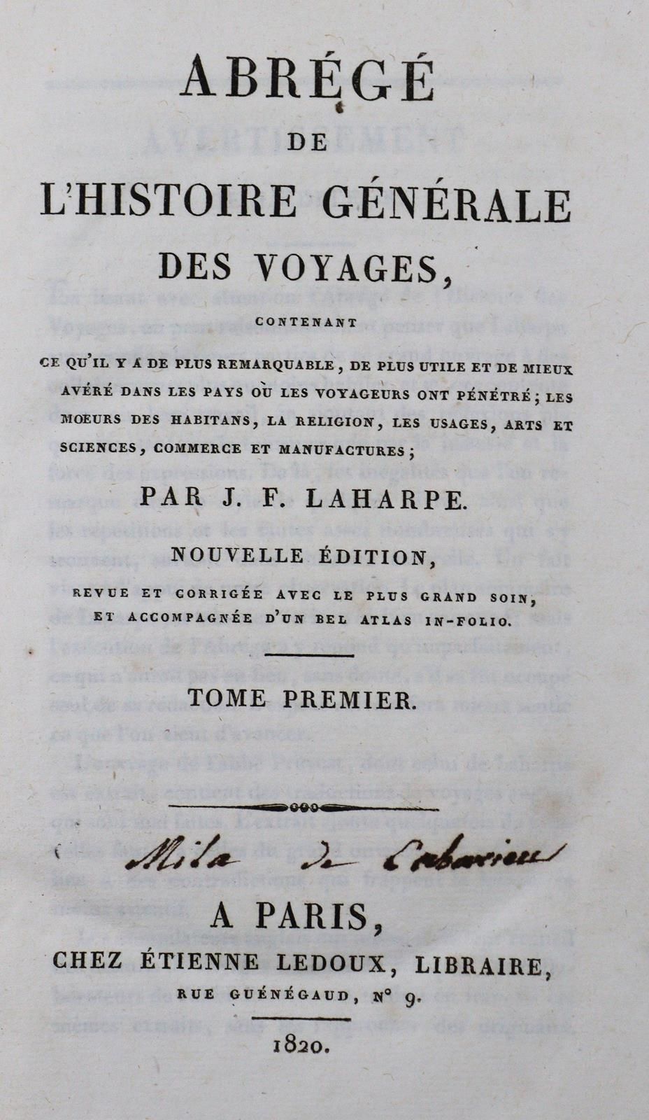 La Harpe,J.F.(de). Abrege de l'histoire générale des voyages...Nouv. Ed., revue &hellip;