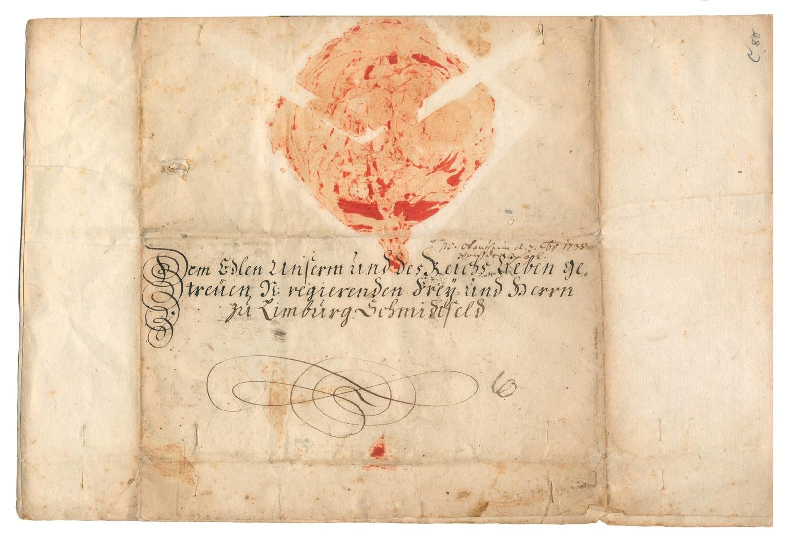 Karl VI., 德国皇帝（1685-1740）。有亲笔签名的信。签名 "卡尔"。纸上的德国手写体，日期为维也纳，1735年8月12日。 4级。4页，3页题词&hellip;