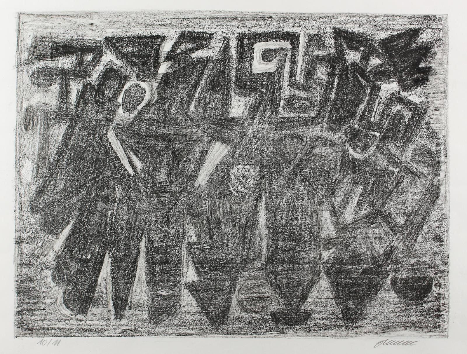 Baumeister, Willi (1889 Stuttgart 1955)。无题。石版画。10/11. 30 x 40 cm.布尔格。36 x 54 厘米。&hellip;