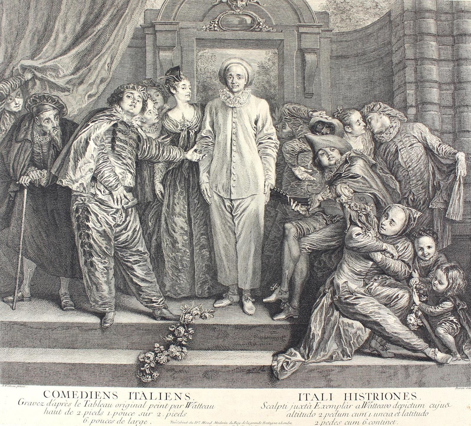 Baron, Bernard (1696年巴黎-1762/66年伦敦)。意大利的喜剧演员。B. 安托万-华托之后的男爵。铜版画。18世纪。41 x 46,5厘米&hellip;