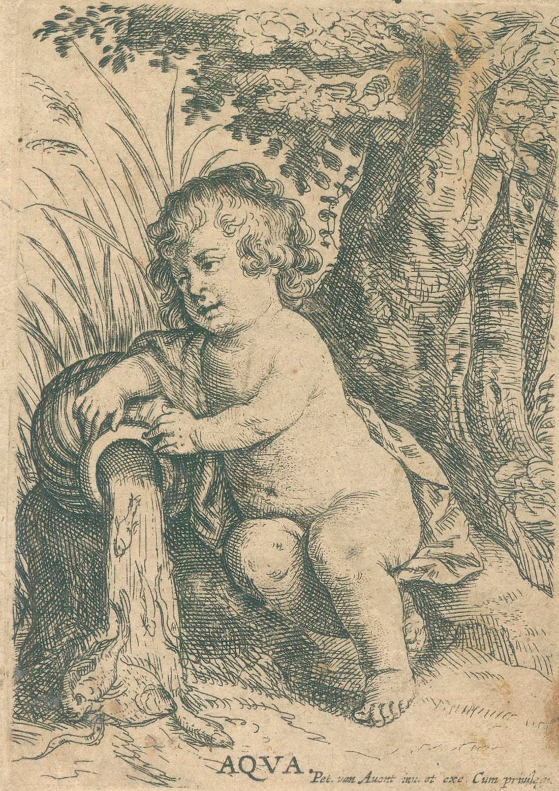 Avont, Peter van (1600 Mechelen 1652)。四个要素。蚀刻画。10 x 7,7 cm.Blgr.被发现。 D