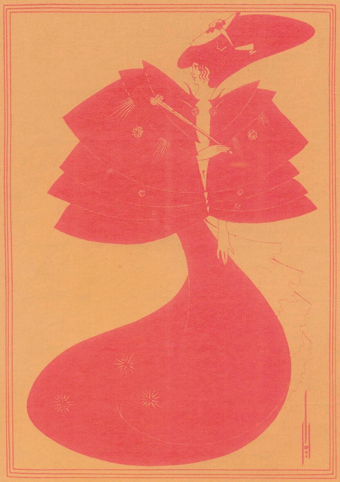 Beardsley, Aubrey Vincent (1872年布莱顿-丹顿1898年）。)黑角》。红色石版画，浅棕色平版纸。27 x 18,2, fol. 3&hellip;