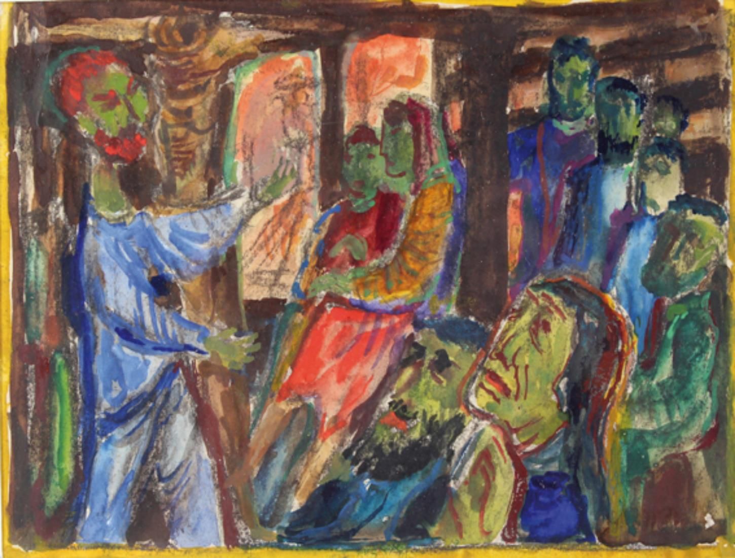Birkle, Albert 
(1900 - 1986). Van Gogh che predica nel Borinage. 1977. Disegno &hellip;