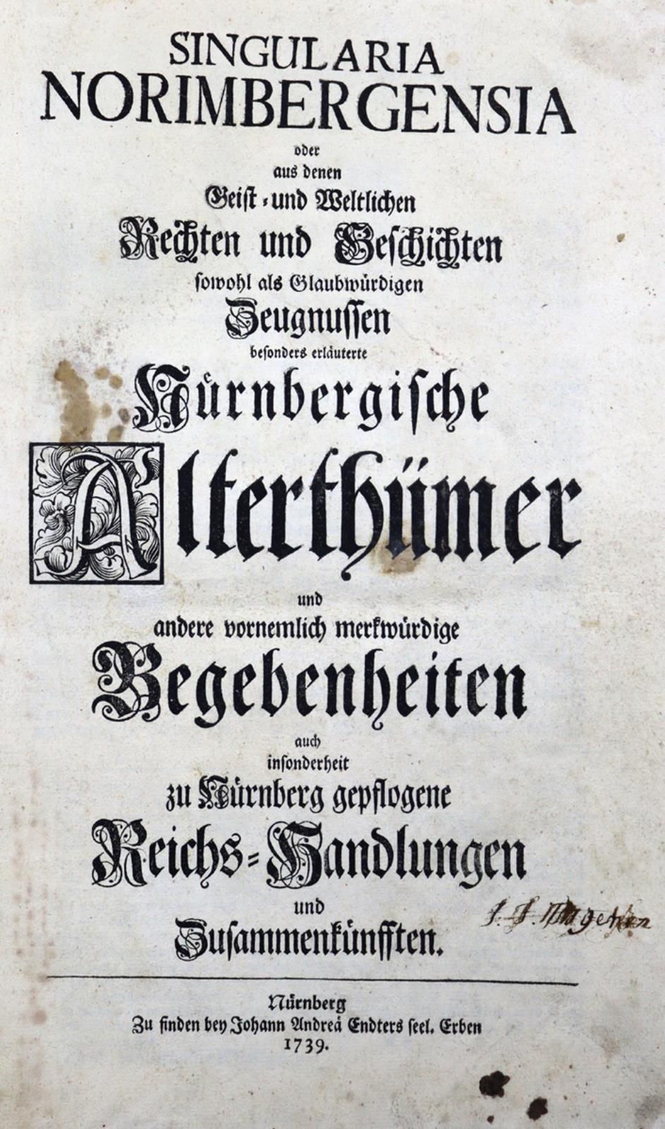(Wölckern,L.C.). La prima parte del libro è un libro sulla storia di Norimberga &hellip;