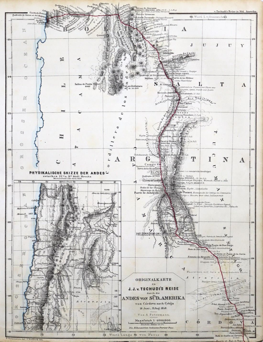 Tschudi,J.J.V. Voyage à travers les Andes d'Amérique du Sud. De Cordoue à Cobija&hellip;