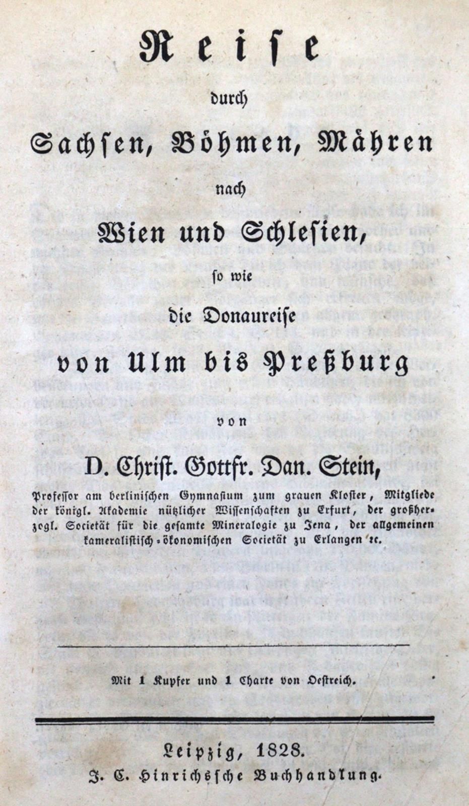 Stein,C.G.D. Reise durch Sachsen, Böhmen, Mähren nach Wien und Schlesien, so wie&hellip;