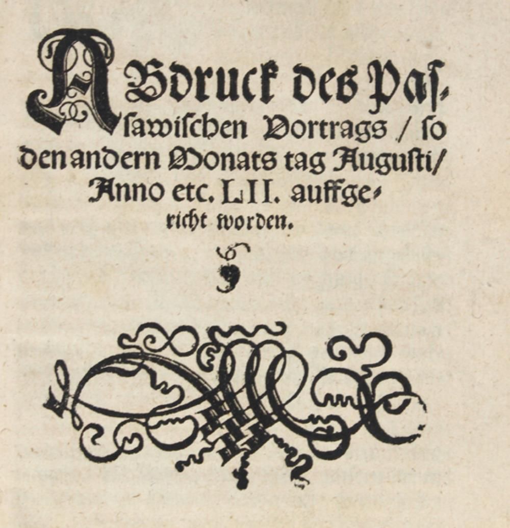 Abdruck 的逾越节讲座，该讲座于八月二日举行，Anno等，LII。LII.O.O.U.Dr.（1552）。Cl.4°。22 (d.L.W.) nn.Bl.&hellip;