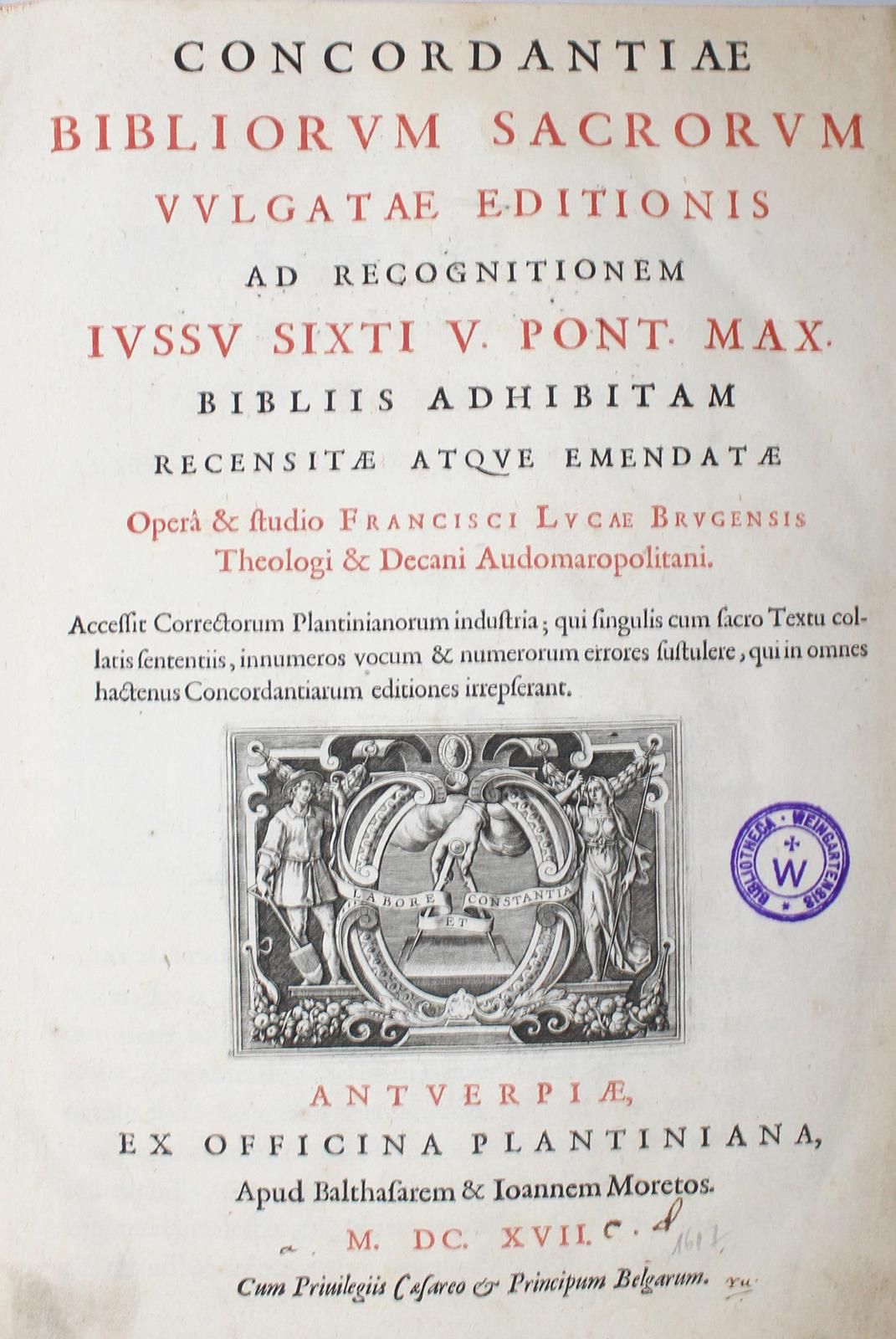 Luca,F. Concordantiae Bibliorum sacrorum Vulgatae editionis ad recognitionem jus&hellip;