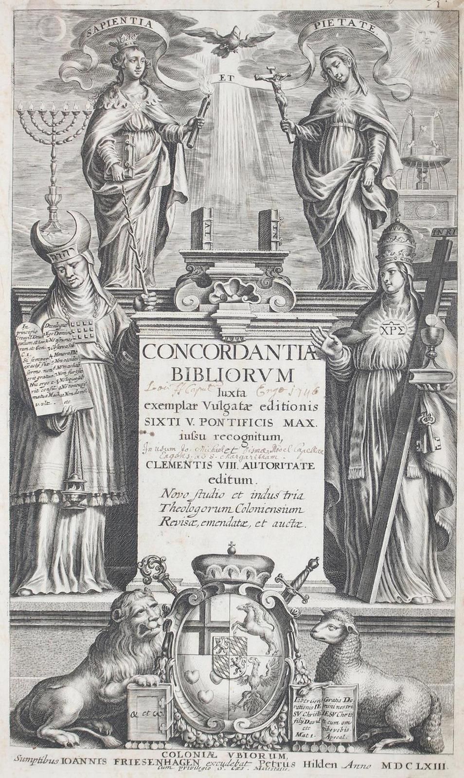 Friesenhagen,J. Concordantiae bibliorum. Iuxta exemplar Vulgatae editionis Sixti&hellip;