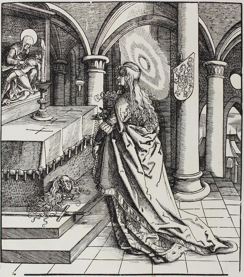 (Beck,L.). 马克西米利安一世皇帝家族的圣人和圣徒的形象。有六张由不同的画家根据汉斯-布尔格迈尔的画作绘制的新平面图。(A.V.Bartsch编辑)。维&hellip;