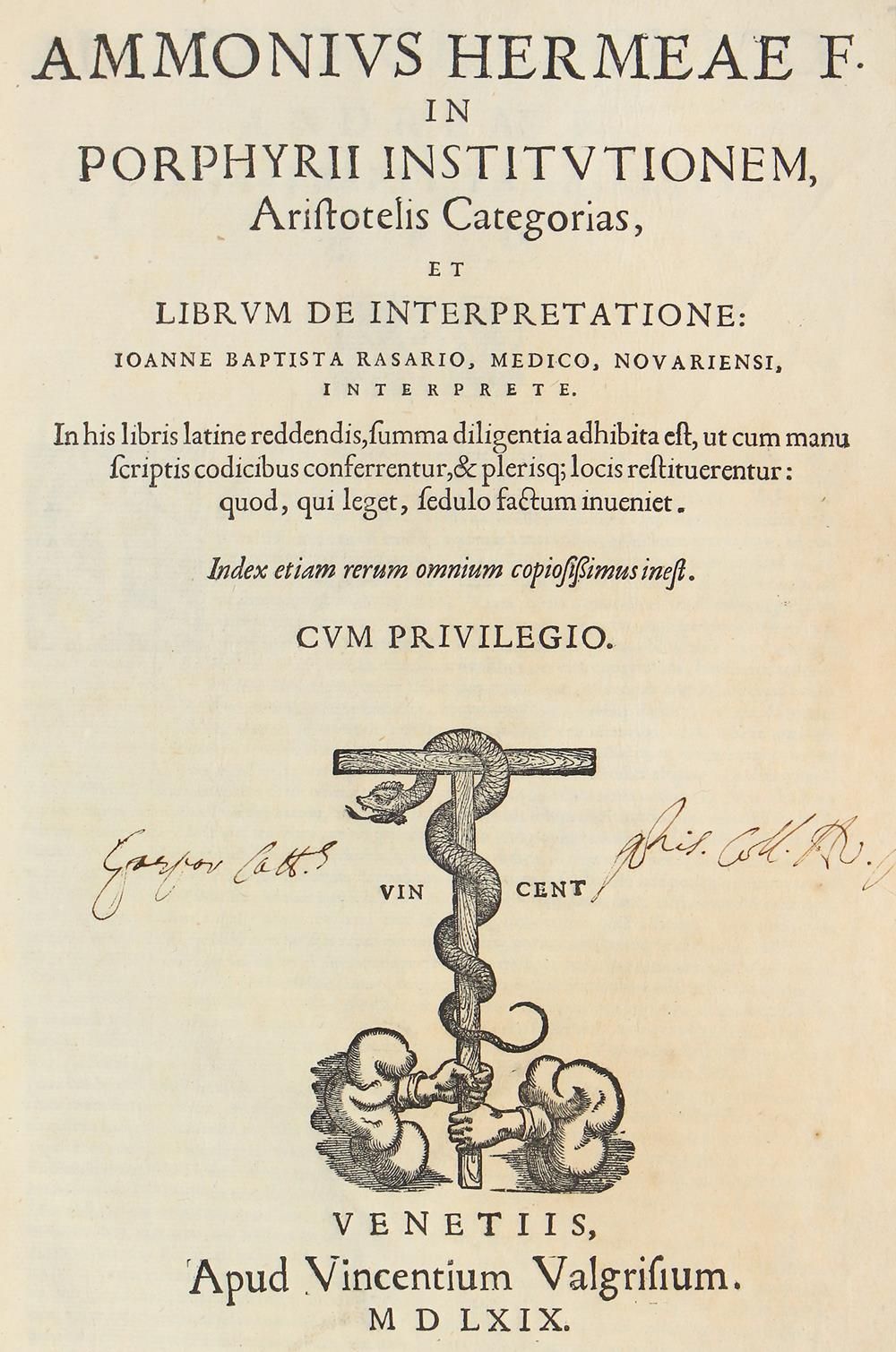Ammonius,H. En Porphyrii Institutionem, Aristotelis Categorias, et librum de int&hellip;