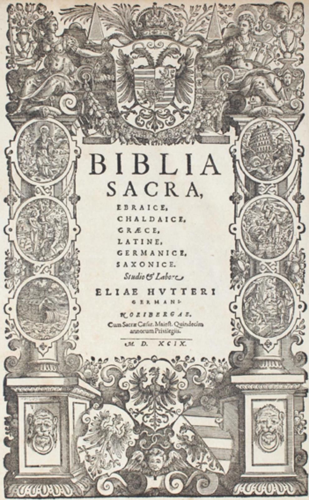 Biblia polyglotta. 圣经》、《圣经》、《教会》、《格拉西》、《拉丁文》、《德语》、《萨克森语》、《工作室》和《Eliae Hutteri Ge&hellip;