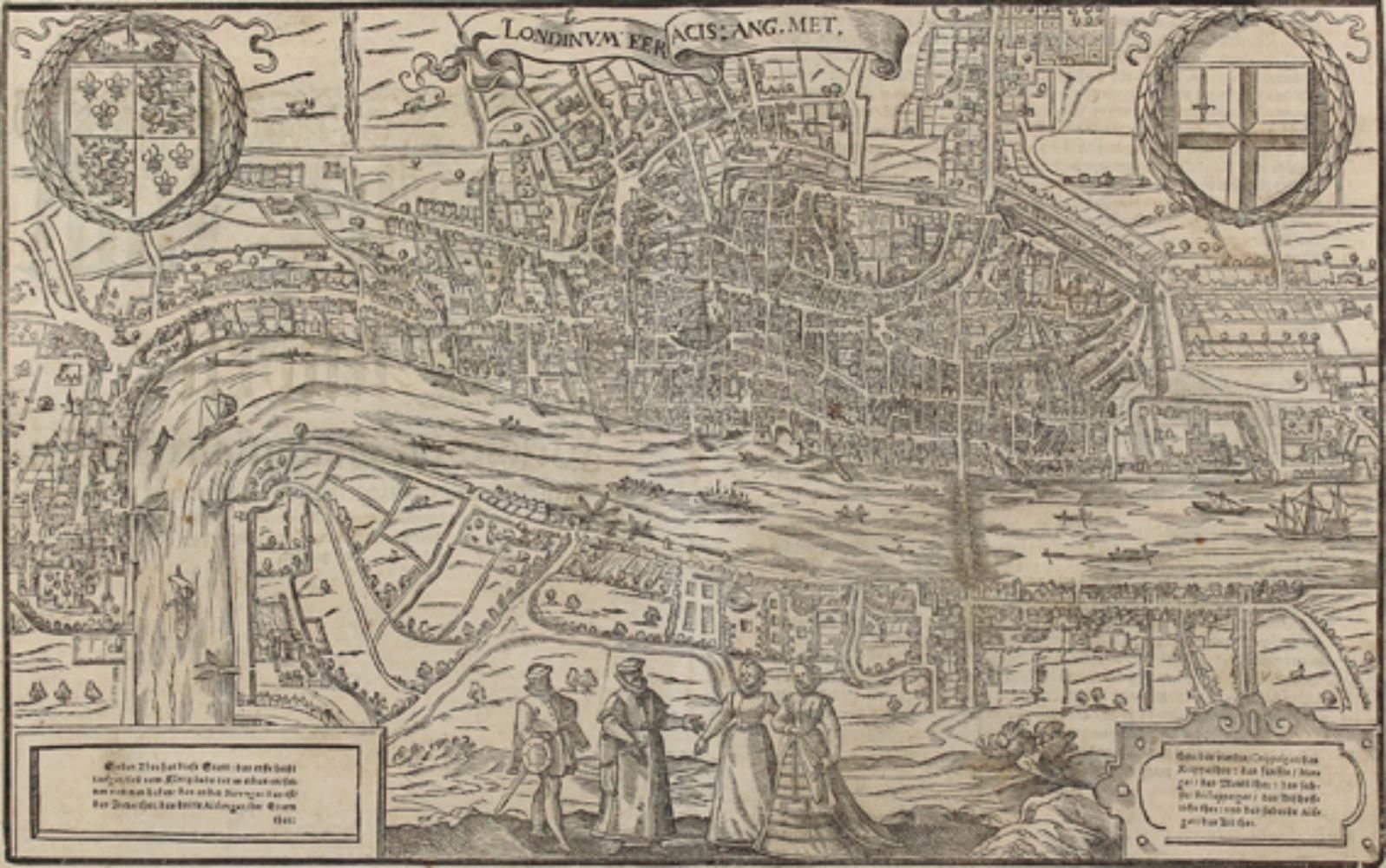 Münster,S. 11 leaves with (plan-) views u. Maps (2) from Seb.Münster (German edi&hellip;