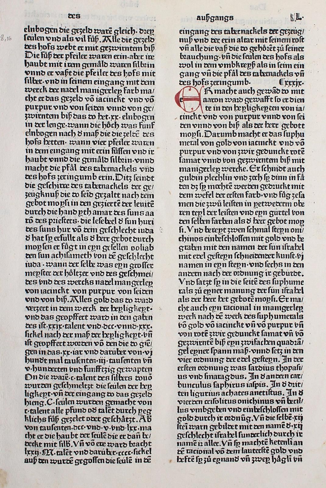 Biblia germanica. 2 leaves from German Bibles of the incunabula period. Nurember&hellip;