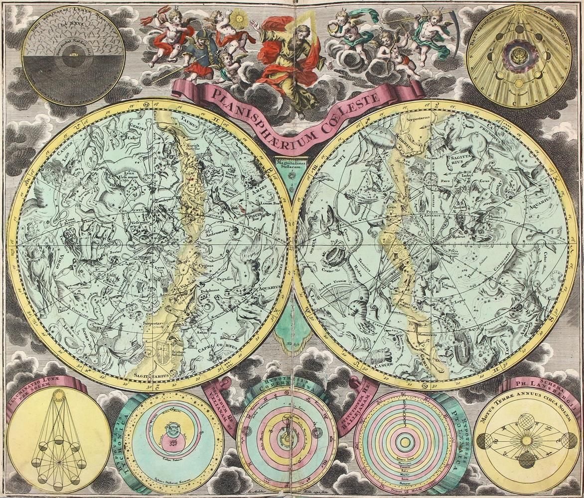 ATLAS. 有48张铜版画地图的收藏册，几乎只有18世纪的。装订在19世纪。(斑纹严重，部分严重损坏）。 在这些地图中。美国的世界地图（2）和其他主要是德国的&hellip;