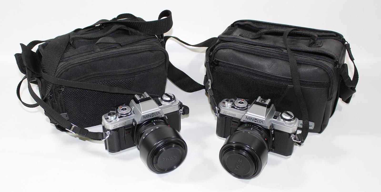 Minolta X 500, gepflegte 收藏。2台相机和许多镜头及配件装在2个袋子和2个铝制箱子里。镜头：4 x Sigma UC Zoom 28-7&hellip;