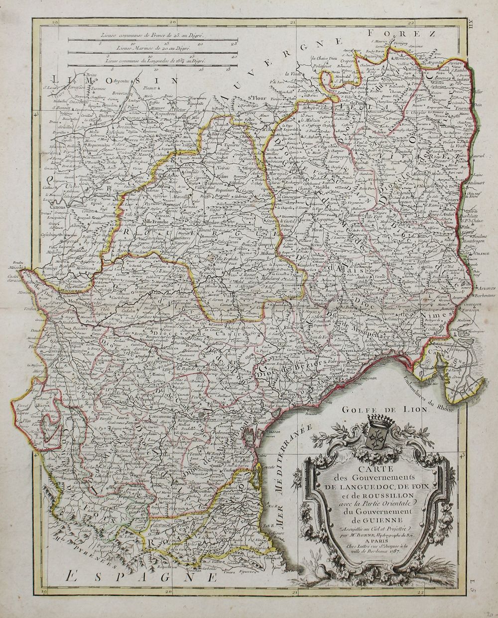 Frankreich. "Carte des Gouvernements de Langeudoc, de Foix et de Roussillon". Fr&hellip;