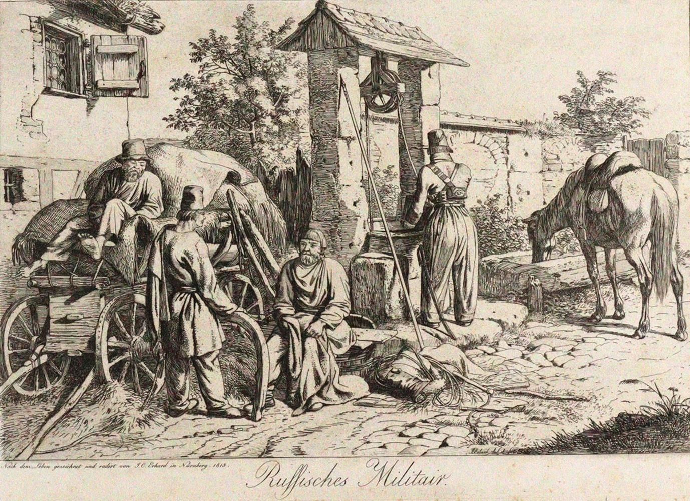 Erhard, Johann Christoph (1795 Nuremberg - Rome 1822). "L'armée russe". Le cosaq&hellip;