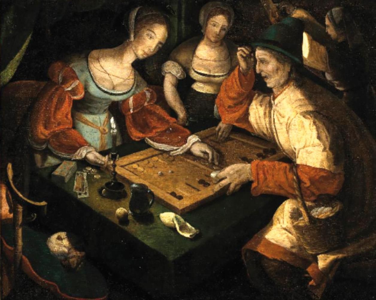 Leyden, Lukas van 
(1494 Leyden 1533). Circonferenza. Giocatore di backgammon, o&hellip;