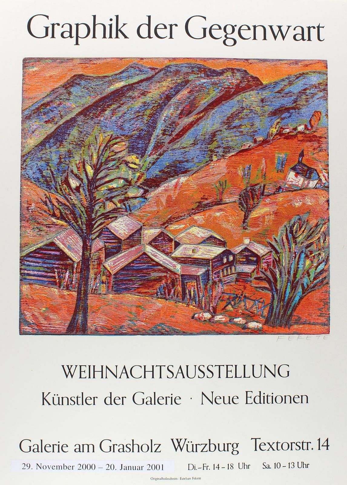 Fekete, Esteban (1924年辛科塔/布达佩斯--迪堡2009）。"Villa miseria"。彩色木刻，1971年，17x45厘米，对开页26&hellip;