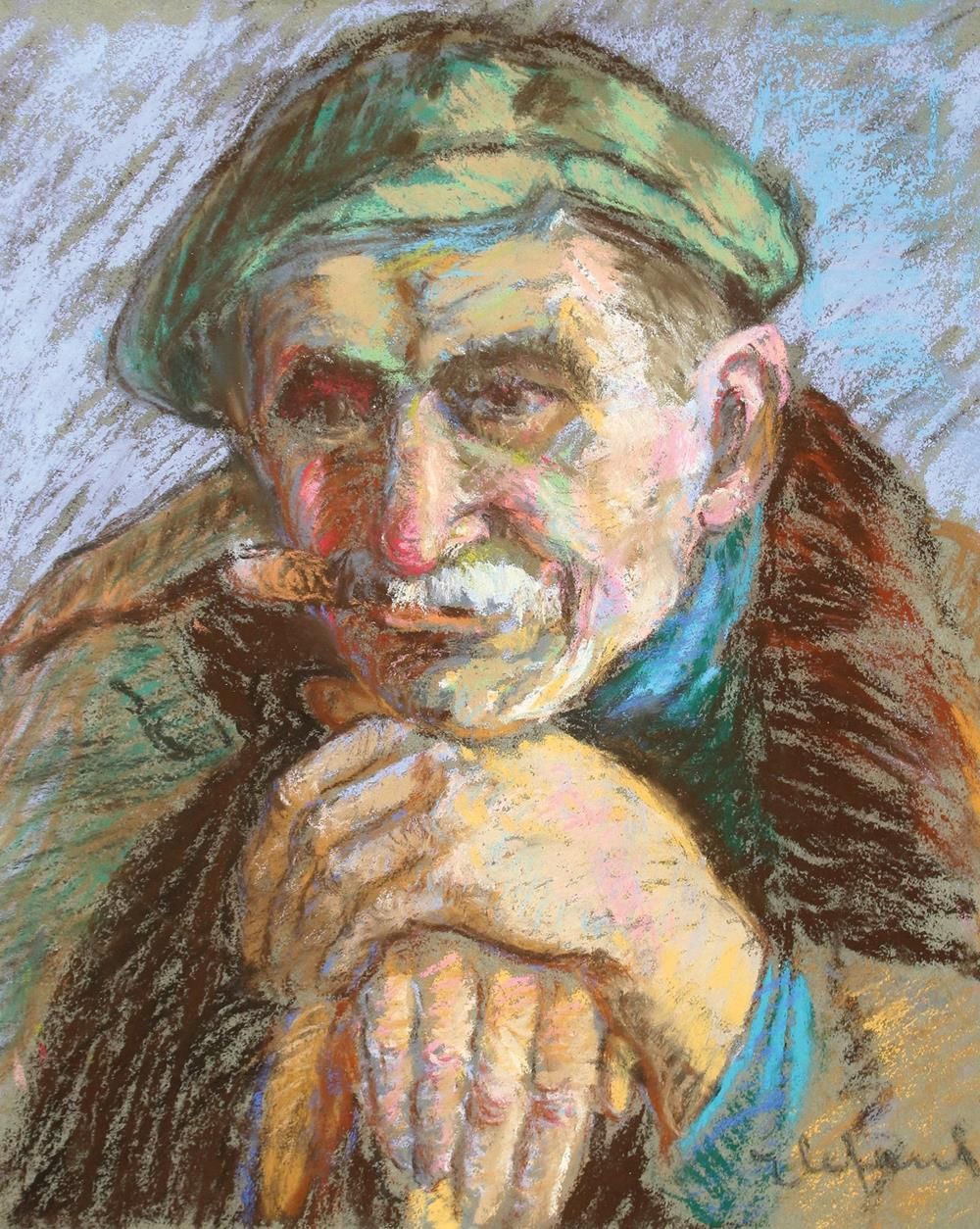 Elefánt, Jeno (1899/1897大概是Großwadein - Mauthausen 1944/45) 。一个留着小胡子、抽着雪茄的老人的画像。&hellip;