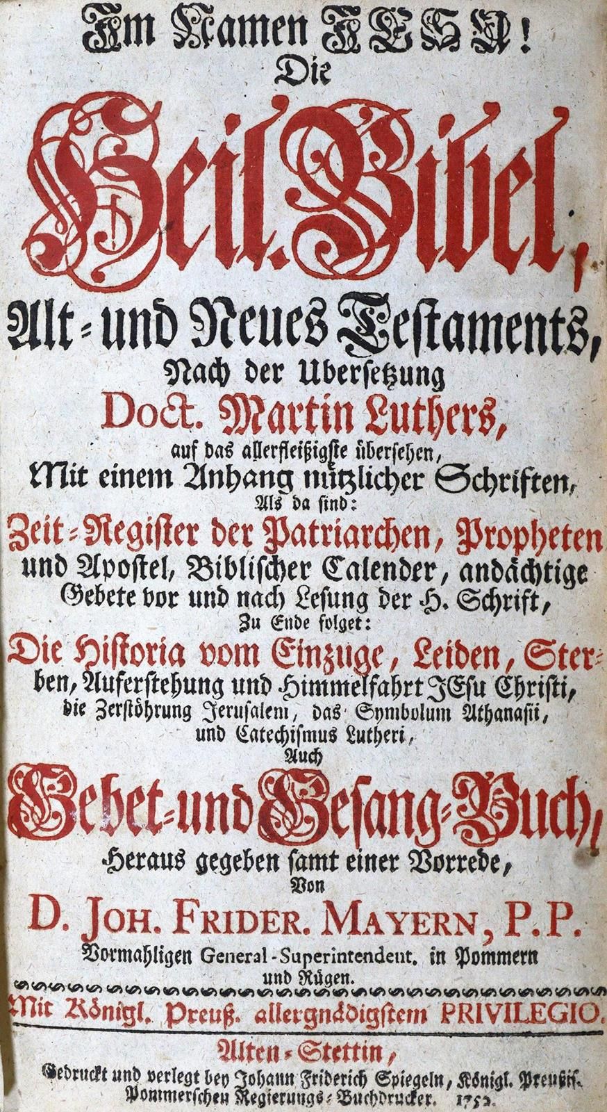 Biblia germanica. El Heil. Bibel, Alt- und Neues Testaments, nach der Übers. M. &hellip;