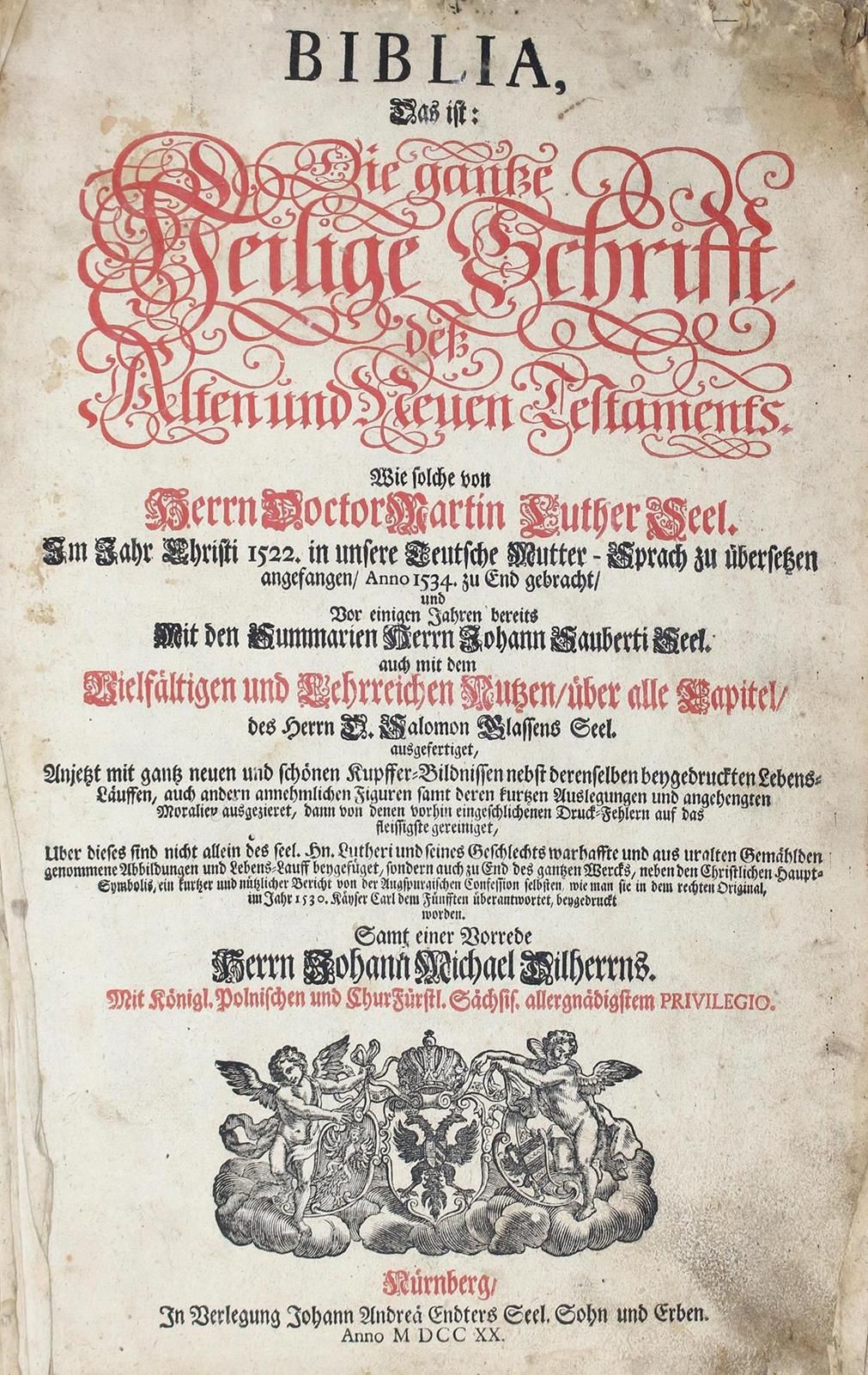 Biblia germanica. Biblia, Das ist: Die gantze Heilige Schrifft deß Alten und Neu&hellip;