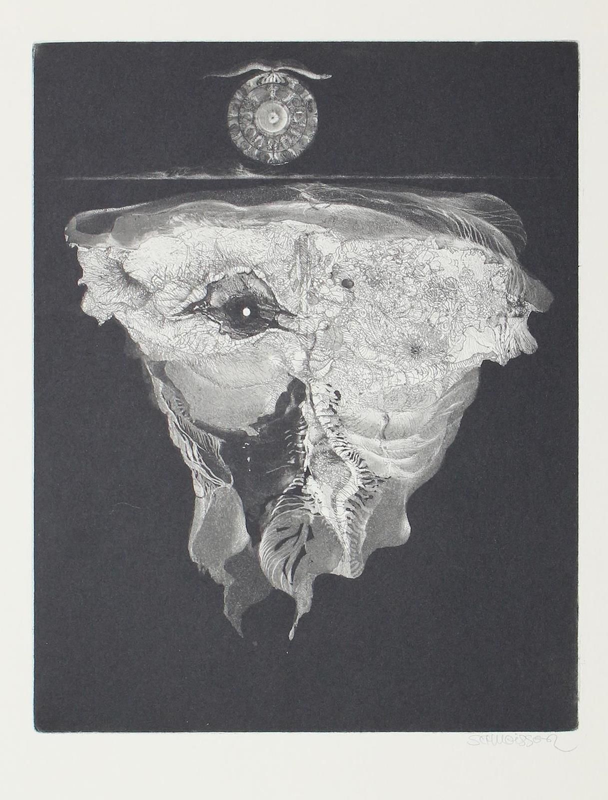 Schmeisser, Jörg (1942 Stolp - Canberra 2012)。无题。水印蚀刻画。平面图约24.5 x 19.5厘米，对开图约45 &hellip;