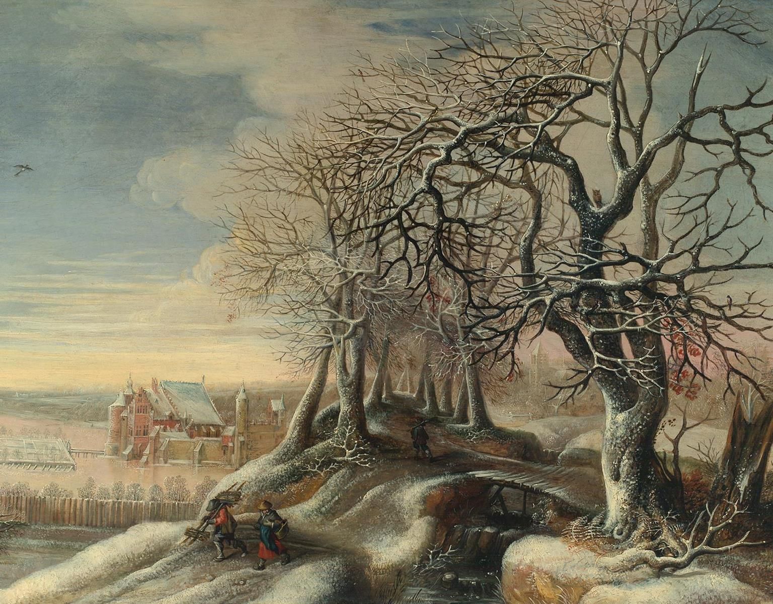 Alsloot, Denis van (约1570-约1626年，布鲁塞尔)。特夫伦堡垒前的冬季景观。橡木板上的油画，约1618年，54 x 68厘米。有框。-&hellip;