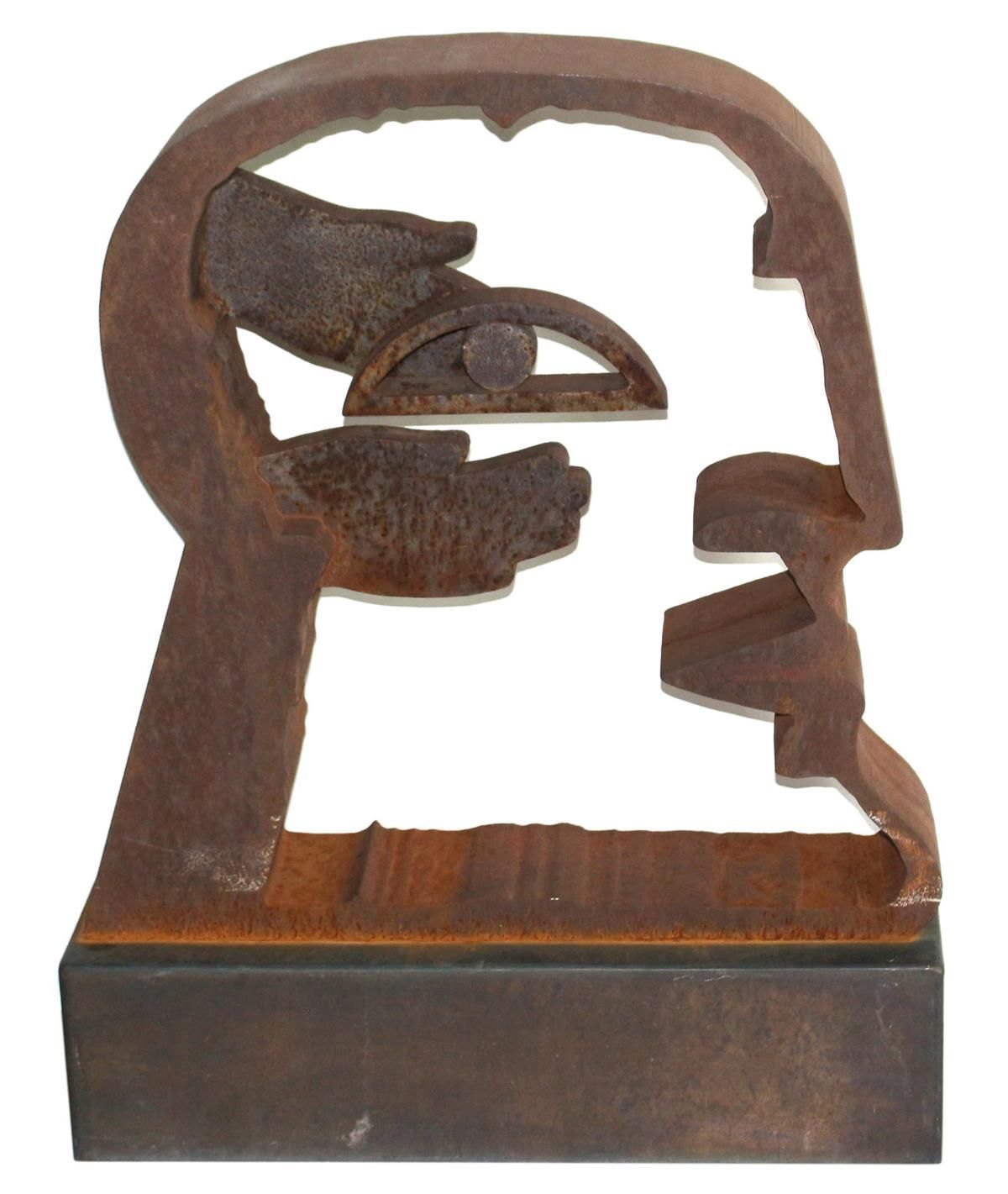 Antes, Horst (1936 Heppenheim). "La tête" Sculpture en acier, corrodée vers 1980&hellip;
