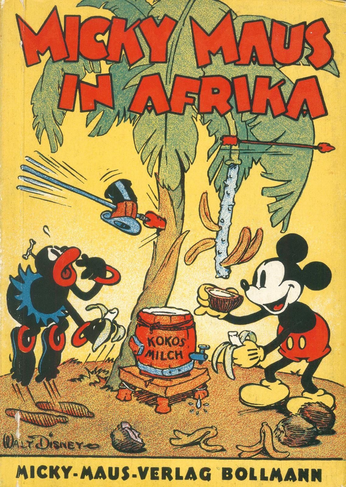 Disney,W. 米奇老鼠在非洲。苏黎世，Micky-Maus-Verlag Bollmann（1936）。有许多，部分是满的。60页，1页。彩色插图。(稍有&hellip;