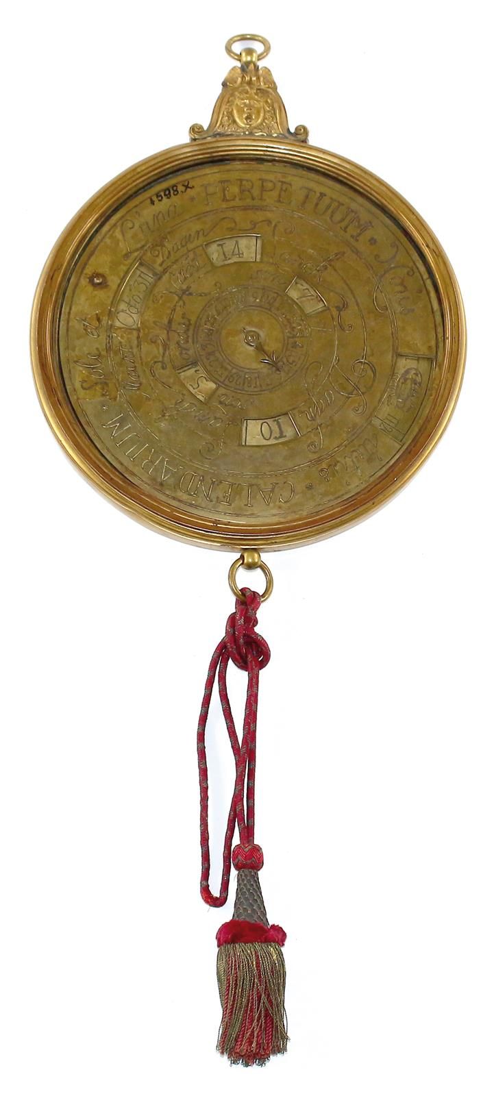 Ewiger Kalender. 可能是荷兰的，可能是19世纪的，根据1598年的模型做了标记。直径19厘米。- 万年历。可能是19世纪，根据1598年的模型。&hellip;