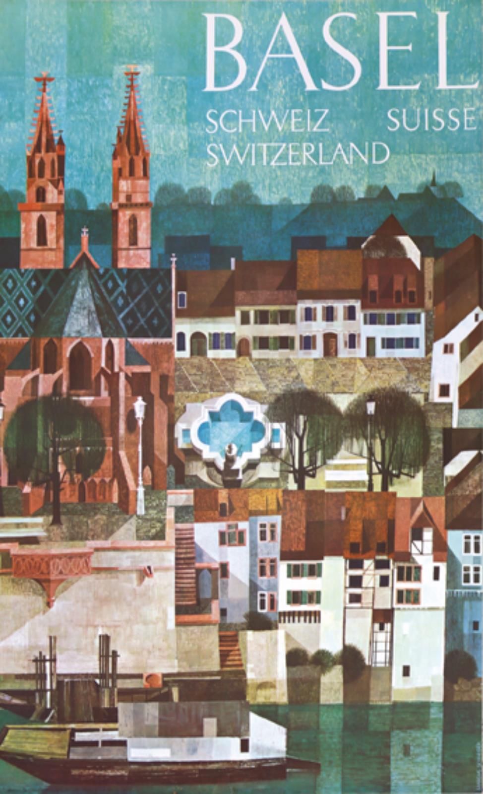 Basel. 瑞士。瑞士。瑞士。颜色偏移。1961年，由Lienhard, Rittel & Cie, Basel出版。打印标志。马库斯-施奈德。102 x 6&hellip;