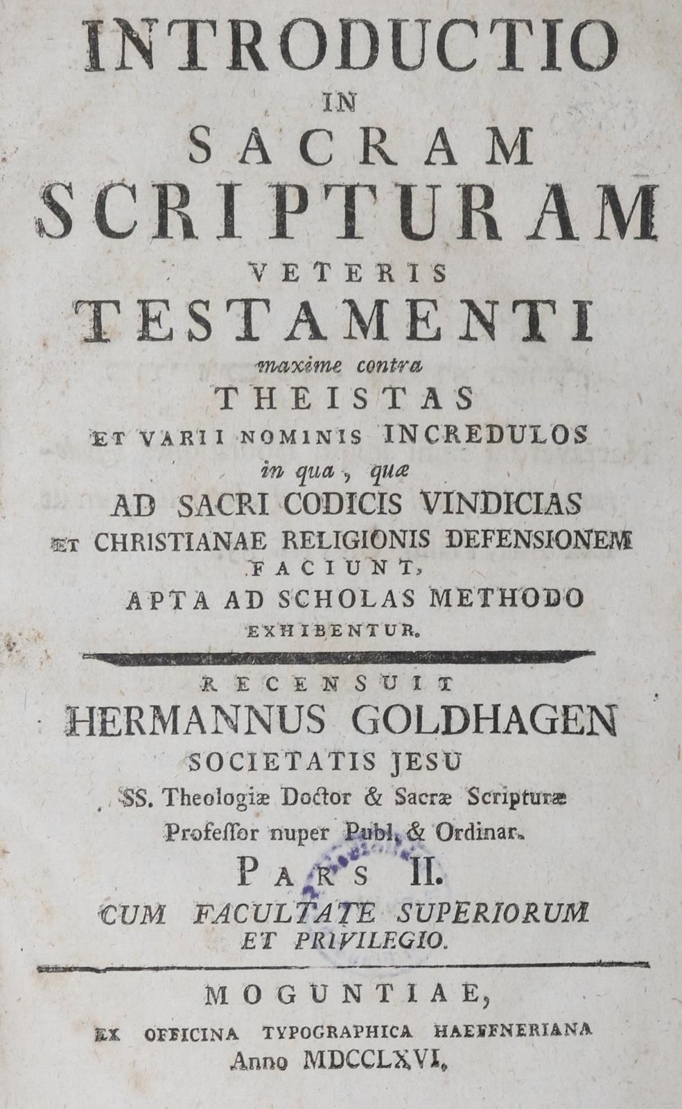 Sammlung of 4 writings, bible explanations etc. In 7 volumes, 18th c. Ldrbde. D.&hellip;