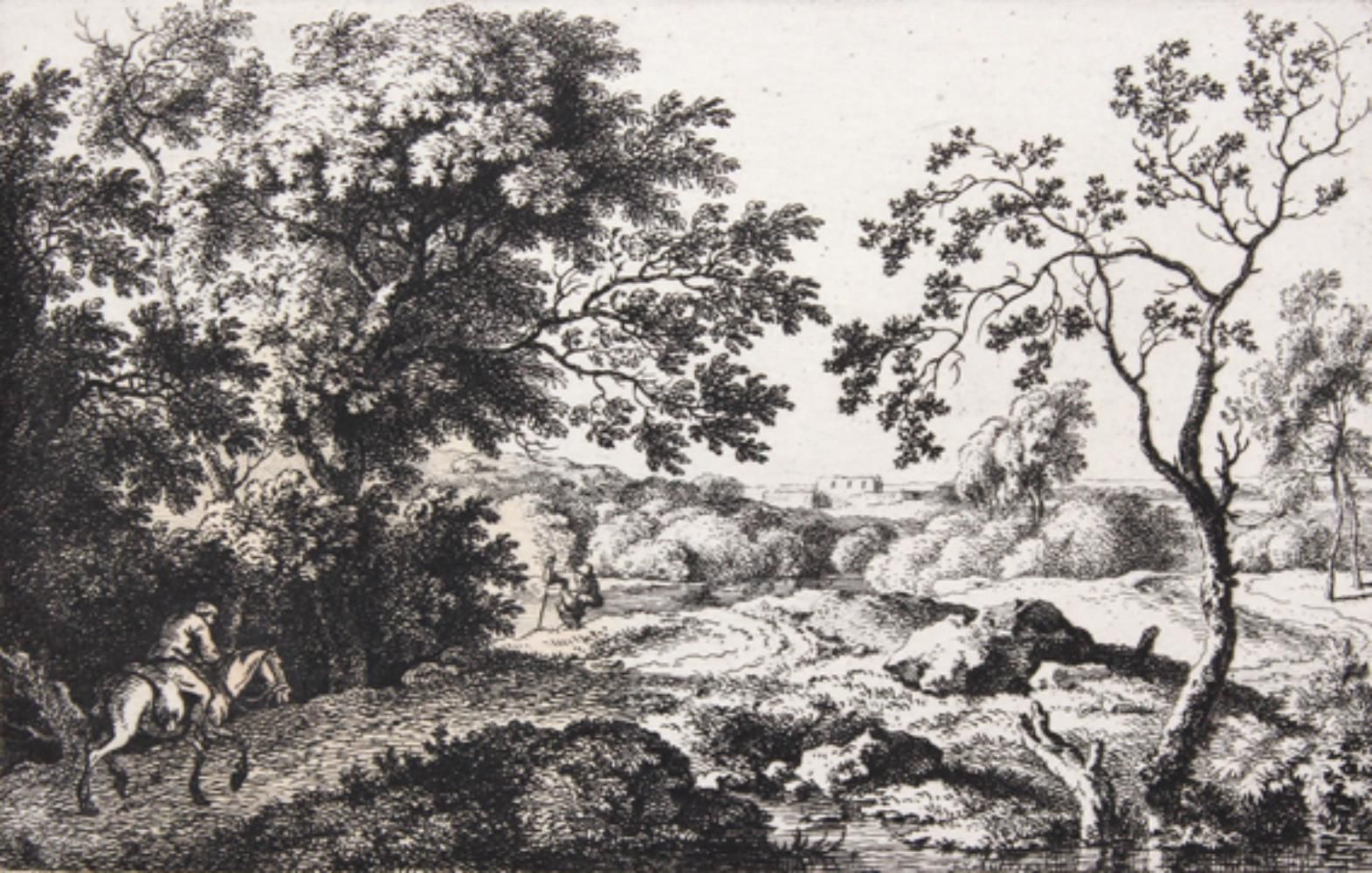 7幅蚀刻画，主要描绘风景。18世纪末至19世纪中叶。 在12 x 17.5和23 x