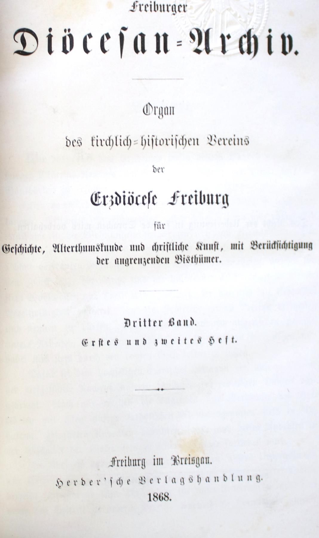 Freiburger Diöcesan-Archiv. Organ of the ecclesiastical-historical association o&hellip;
