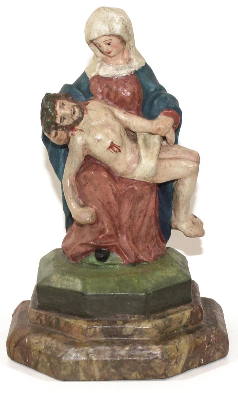 Pieta Vesperbild Sculpture en bois du sud de l'Allemagne, 19e siècle. Marie assi&hellip;
