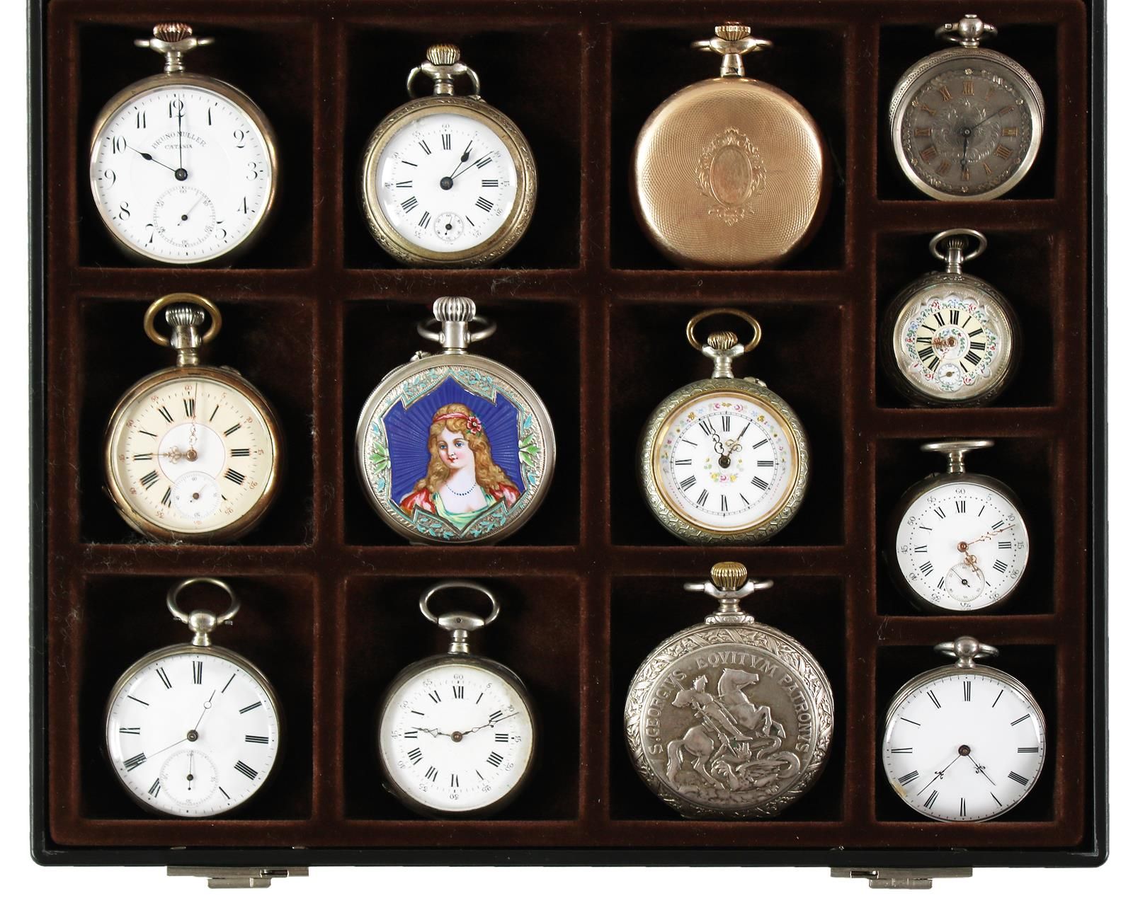 Taschenuhren-Sammlung. 18 montres de poche, plus du 19e s. - Y compris : Drusus &hellip;