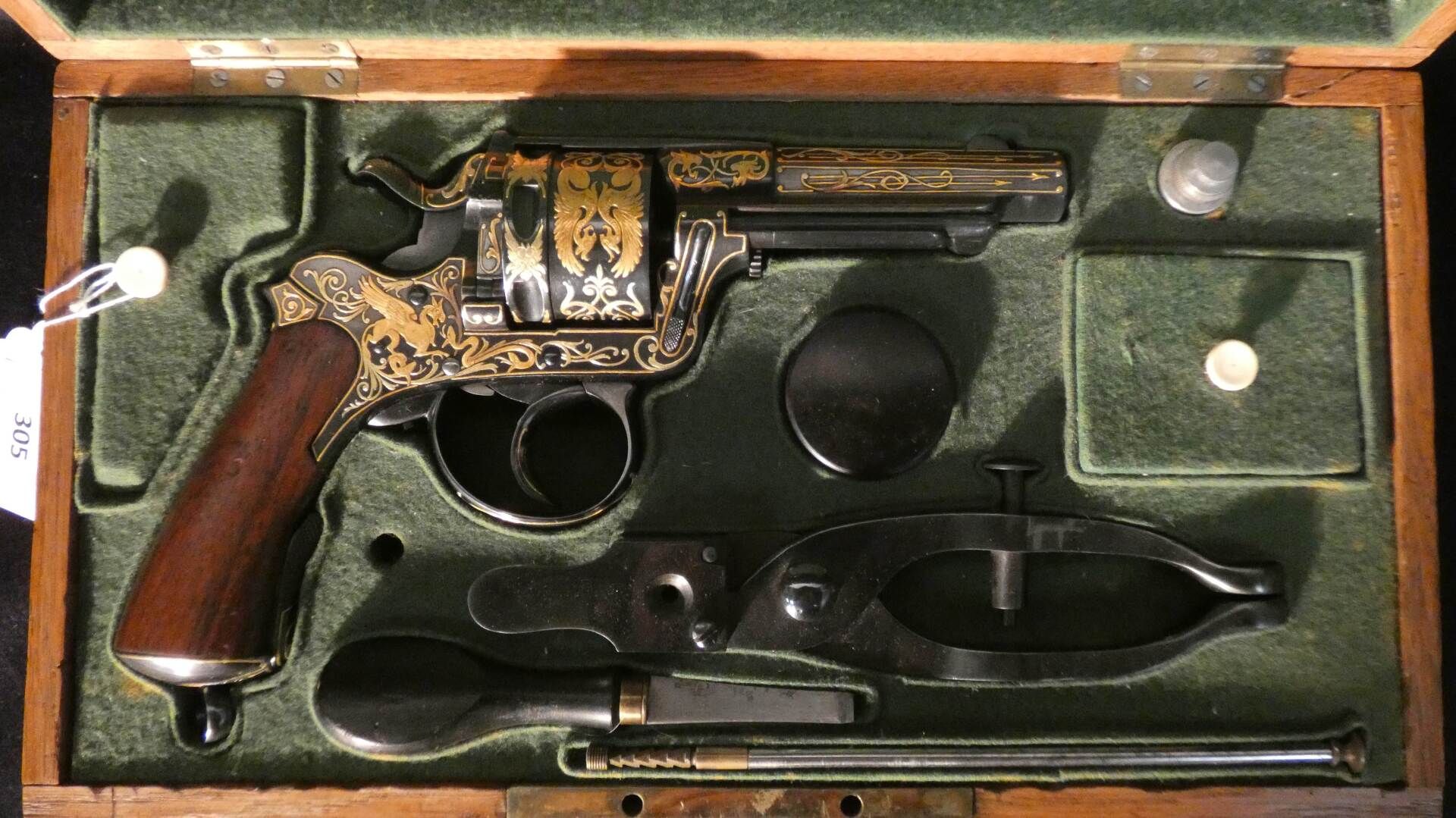 Null Estuche necesario que contiene un revólver de guerra "GALAND" modelo 1872, &hellip;
