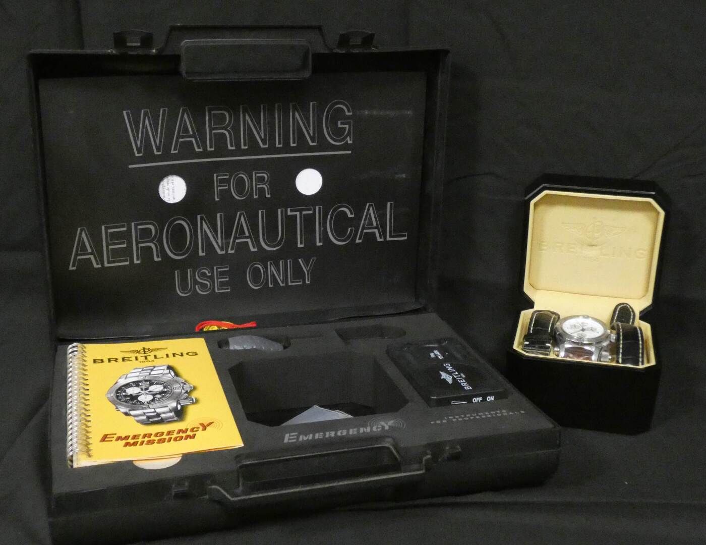Null BREITLING Men's wrist watch in its box "Emergency" model Mod. A 73321, case&hellip;