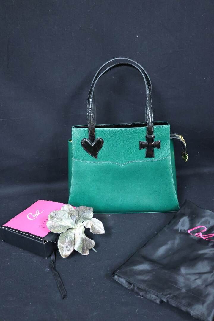 Null Christian LACROIX Handbag in green leather with heart and cross design. 24 &hellip;