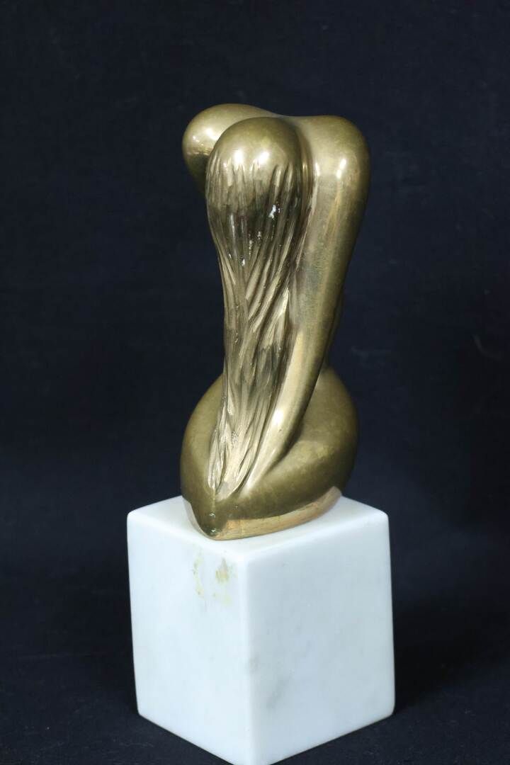 Null MASSON "la chevelure" bronce con pátina dorada base de mármol blanco numera&hellip;