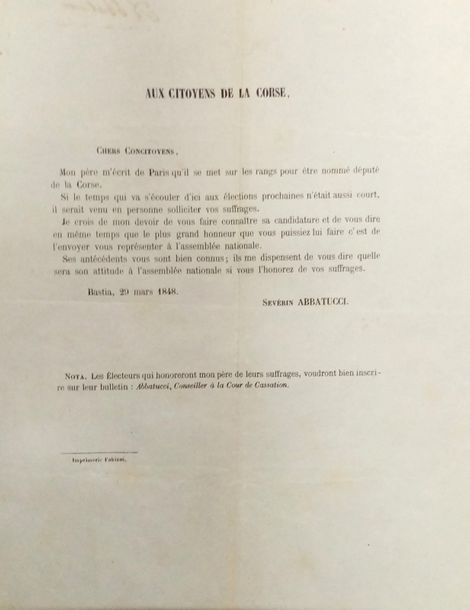 Null 

ABBATUCCI (Séverin-Paul) 

Aux citoyens de la Corse

Bastia, Imprimerie F&hellip;