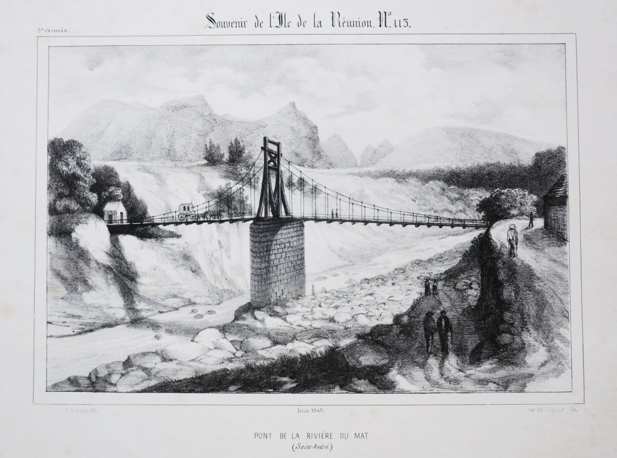 Null LA REUNION - A. ROUSSIN - "Pont de la Rivière du Mat (SAINT-ANDRE)". 1849. &hellip;
