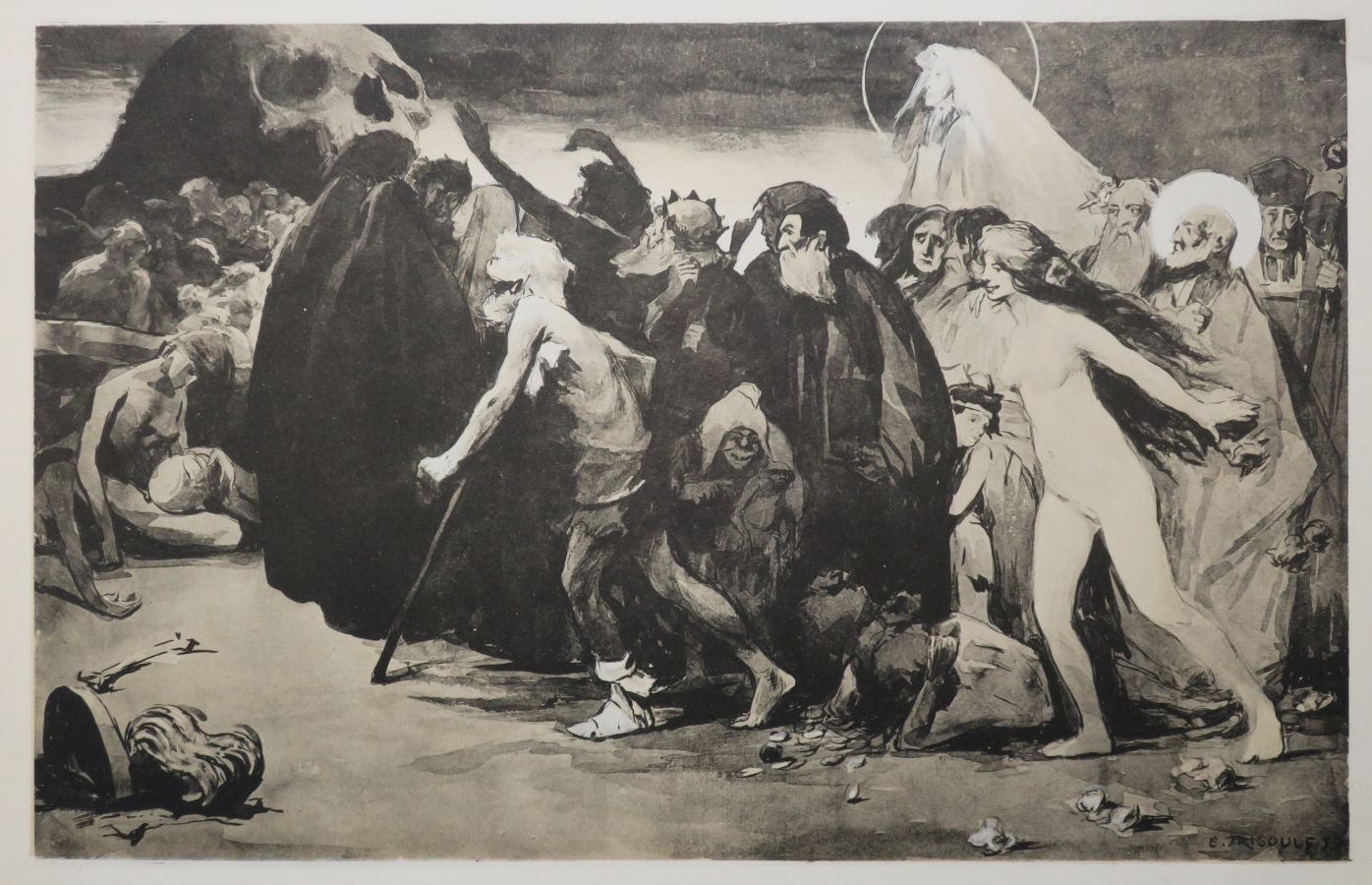 Null ALLEGORIE DE LA MORT - "Le chemin de la Mort". 1898. Estampe d'après Eugène&hellip;