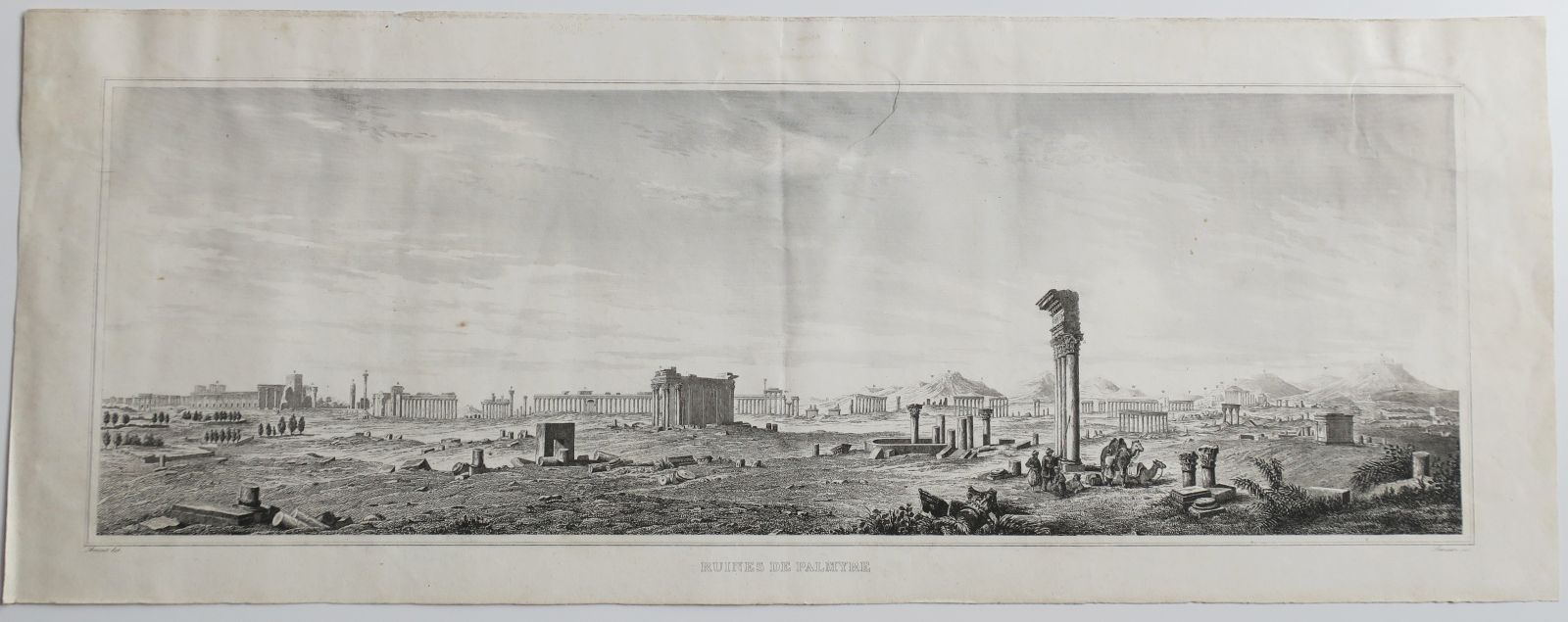 Null MOYEN-ORIENT - SYRIE - Vue panoramique des "Ruines de PALMYRE". XIXème. Gra&hellip;