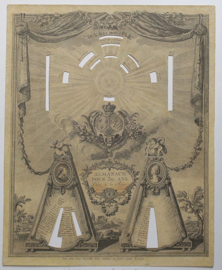 Null LEQUIN (Actif au XVIIIème). - "Almanach pour 30 ans dédié à la Reine". 1775&hellip;