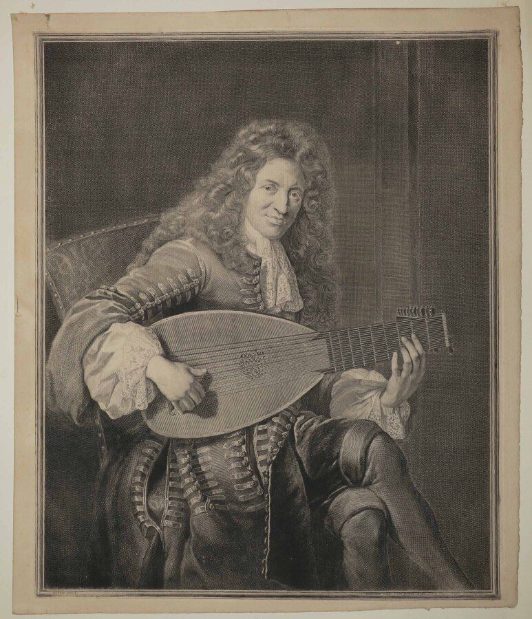 Null EDELINCK Gérard (1640 1707) - PORTRAIT de "Charles MOUTON, musicien de Loui&hellip;