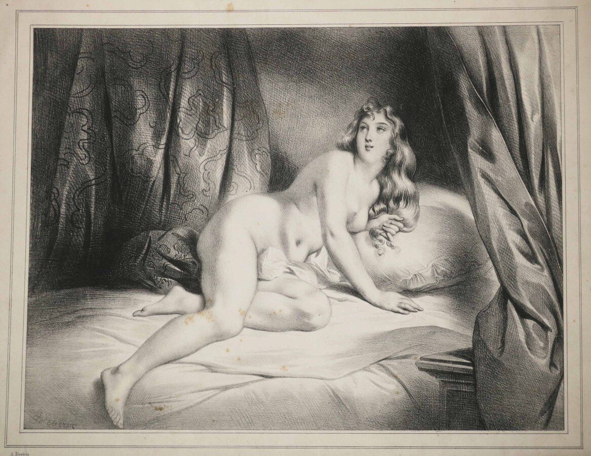 Null DEVERIA Achille (Paris 1800 1857) - "L'Espérance - Hoping" (Femme dénudée, &hellip;