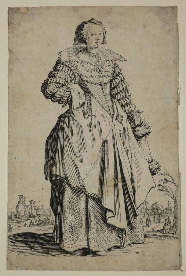 Null CALLOT Jacques (Nancy 1592 1635) - "La dame à la grande collerette et à la &hellip;